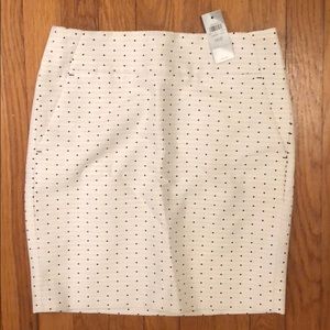Black and white polka dot pencil skirt